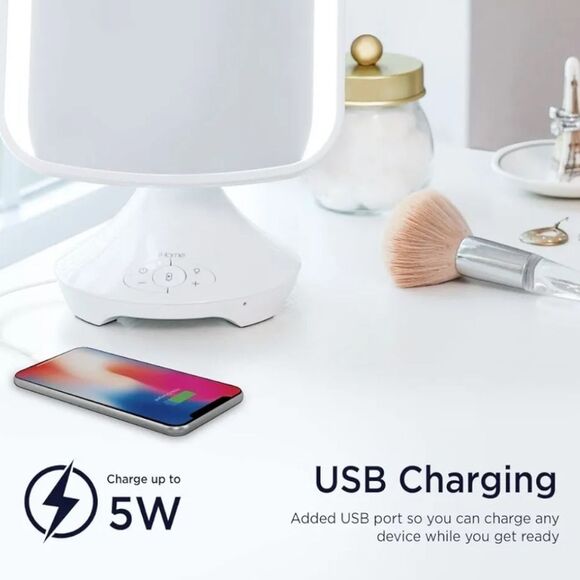 IHome Reflect Mirror, Bluetooth Speaker, LED Lights Adjustable Vanity Mirror - Picture 4 of 16